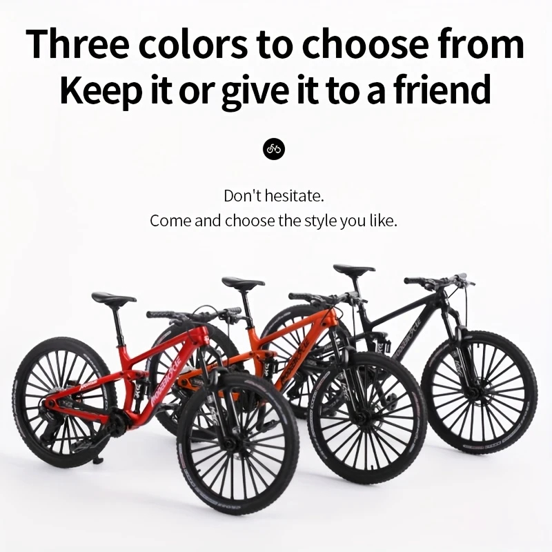 1:6 scale road bicycle model toy, suitable for home decoration, a gear shift plate on the back, and wheel linkage feet，good gift
