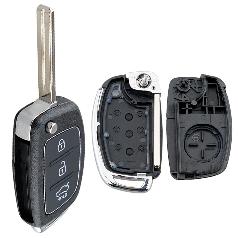 Reemplazo de carcasa de llave remota de coche de 3 botones apto para Hyundai / Santa / Fe Sonata-/ Tucson- Accent I30 / I40 / I45