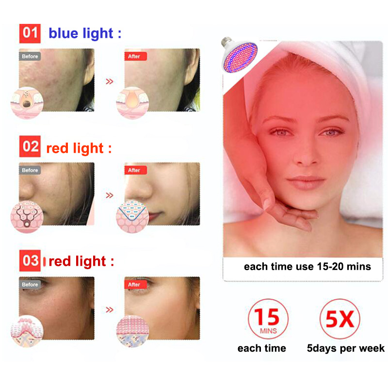 Chống Lão Hóa Đỏ Led Xanh Dương Trị Liệu Sâu Đỏ 660nm Cận Hồng Ngoại 850nm Làm Đẹp Cây Phát Triển Bóng Đèn da Toàn Thân