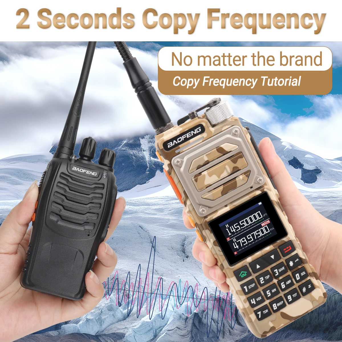 Baofeng UV-25 Walkie Talkie Air Band Long Range UHF VHF AM Wireless Copy Frequency 999CH  NOAA Type-C Charger Ham Two Way Radio
