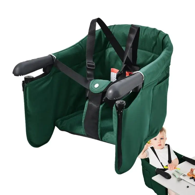 Baby Dining Chair Baby Booster Seat With Safety Straps Table High Chair Clip On Folding Baby Feeding Seat For Dining Table