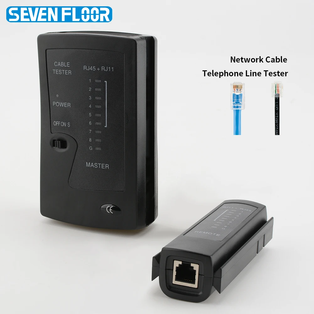 Probador de cable Ethernet de red para LAN RJ45 Cat5 Cat5e Cat6 Cat6a Cat7 UTP/Cable blindado y RJ11 RJ12