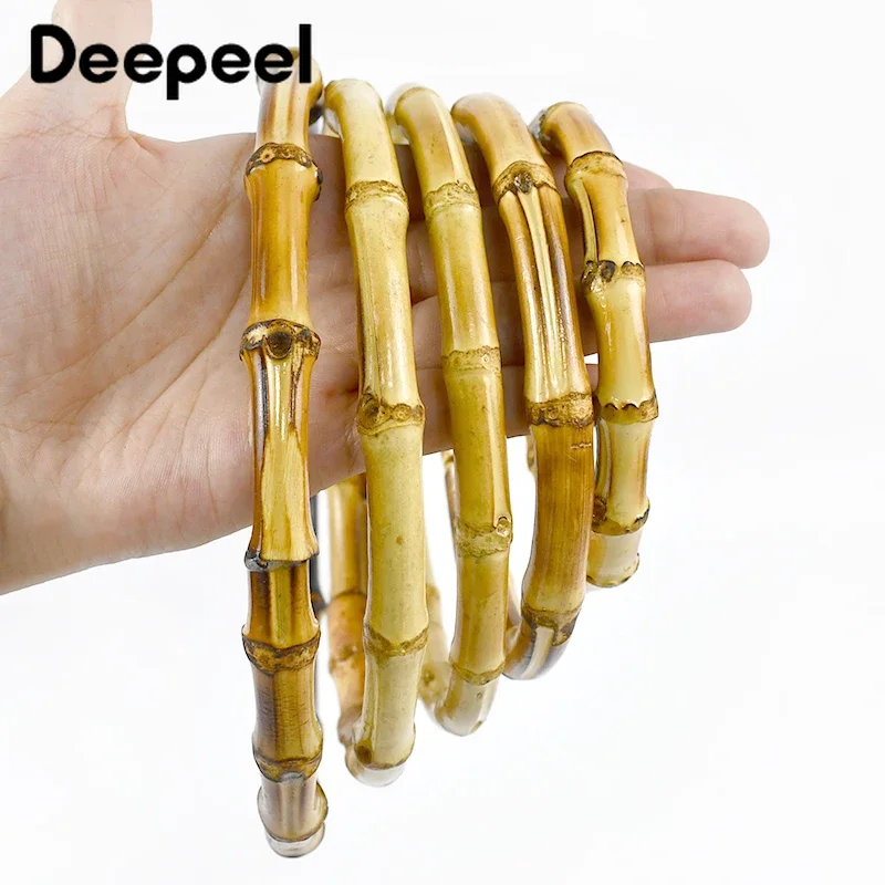 2/4 Stücke Deepeel 7,5-18 cm Bambus Ringe Taschengriffe DIY Handarbeit Handwerk Holztaschen Verschluss Runder Griff Geldbörse Gewebtes Zubehör