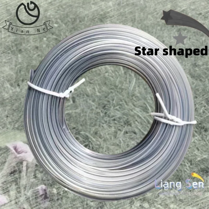 Cortadora de césped de nailon de 15m x 2/2,4/2,7/3,0/3,3mm, cabezal cortador de cepillo, cortacésped, cuerda en forma de estrella, alambre de corte, accesorios para cortacésped
