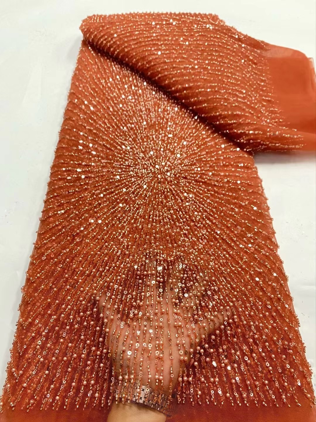 Groothandel kralen kant stof, Franse mesh met volgorde, Afrikaanse kant stof 2025, hoge kwaliteit, bruids kant stof, kralen netto