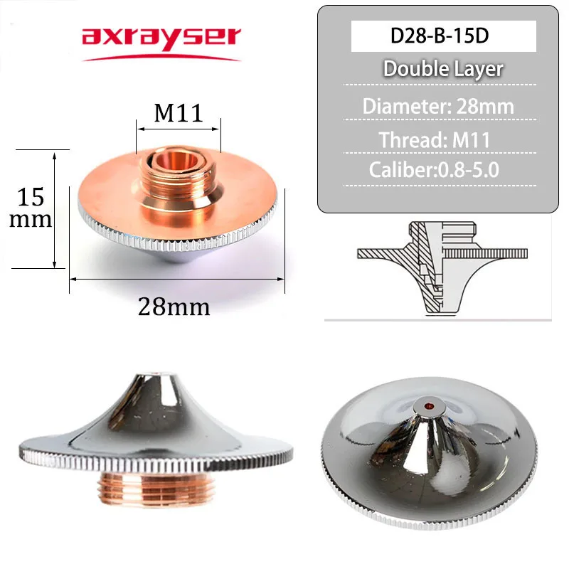 Raytools Laser Đầu Phun Cao Cấp Loại D32 M14/ D28 M11 Cho Precitec WSX Hans Thi HSG Đầu Phần Sợi Cắt máy Tiêu Hao