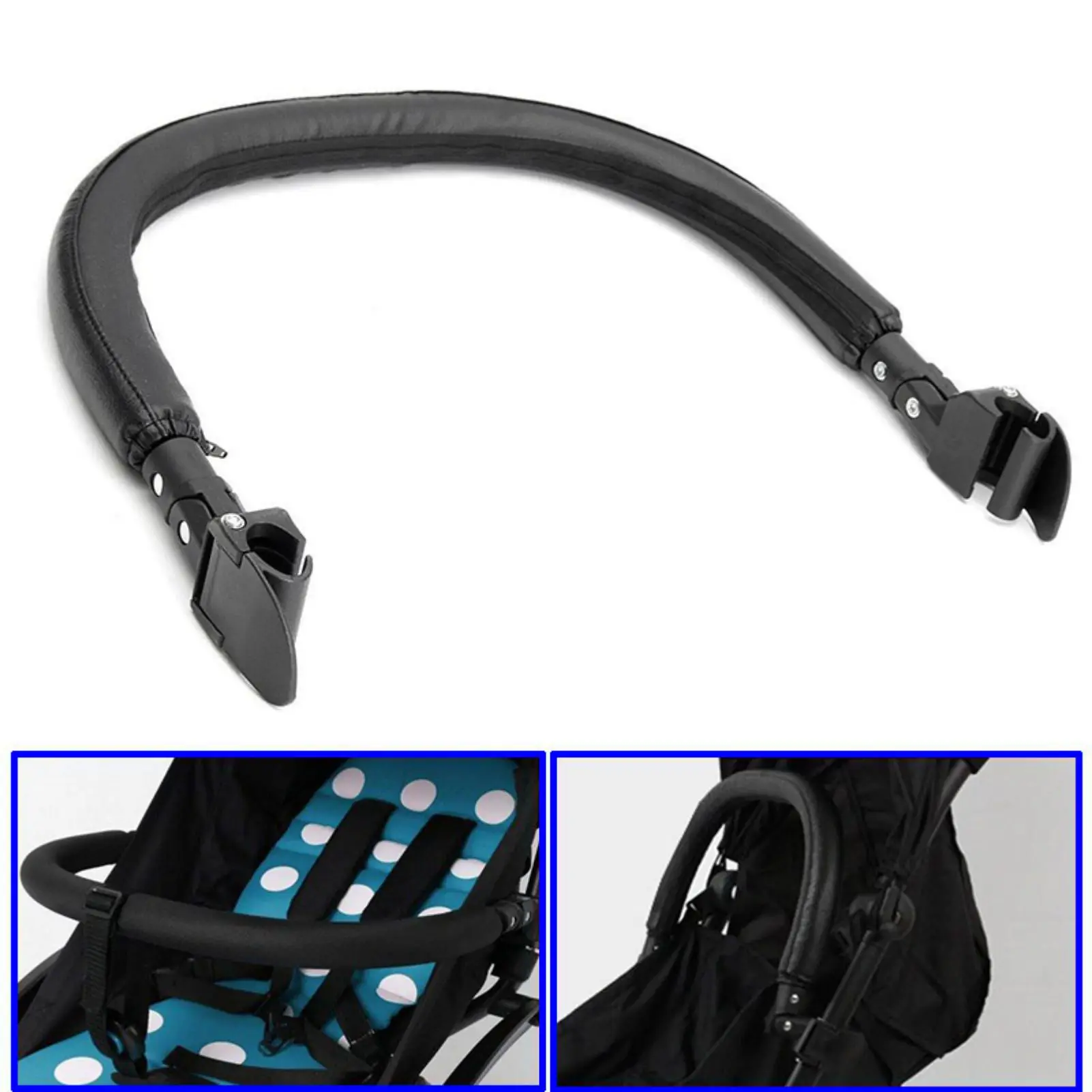Baby Trolley Pushchair Armrest Handle, fácil de usar, Design Adequado para Substituição de Bumper Bar, Conveniente de instalar