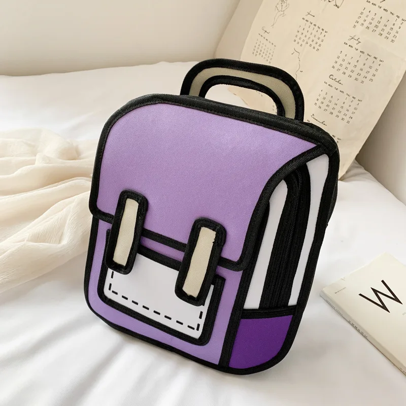 Two Dimensional 3d Multi-Functional Backpack Schoolbag Children 3-6 Grade Primary School Students
