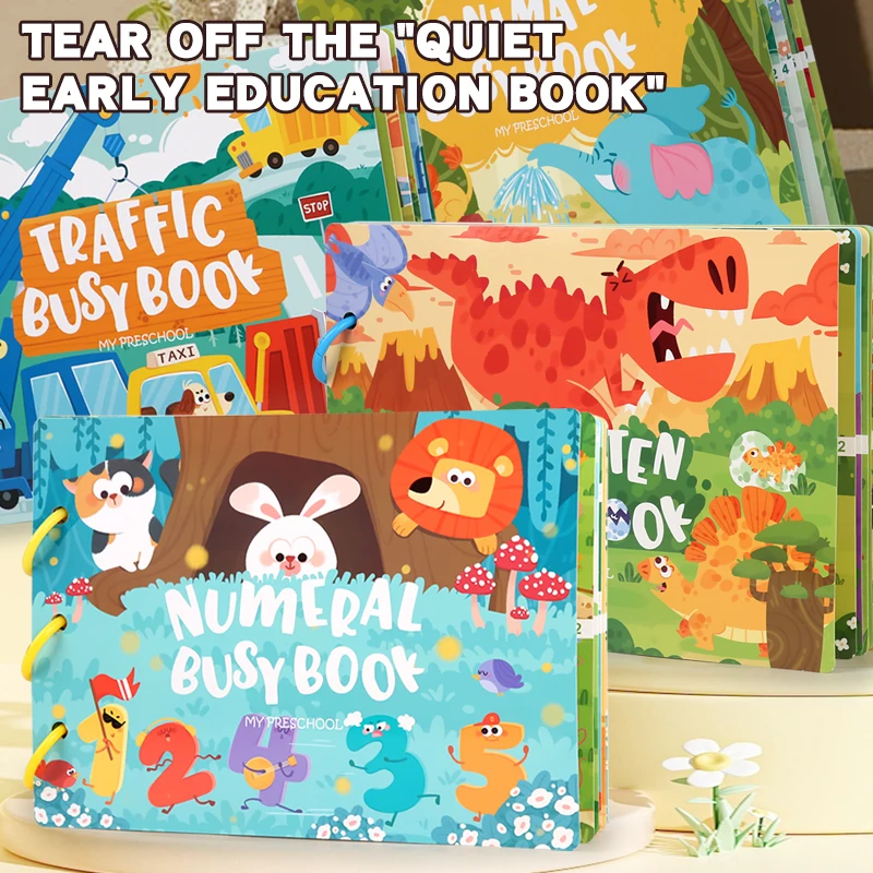 Libro ocupado Montessori para bebé, mi primer libro silencioso, juguete educativo de Aprendizaje Temprano, juguete para niños, juego a juego para bebés
