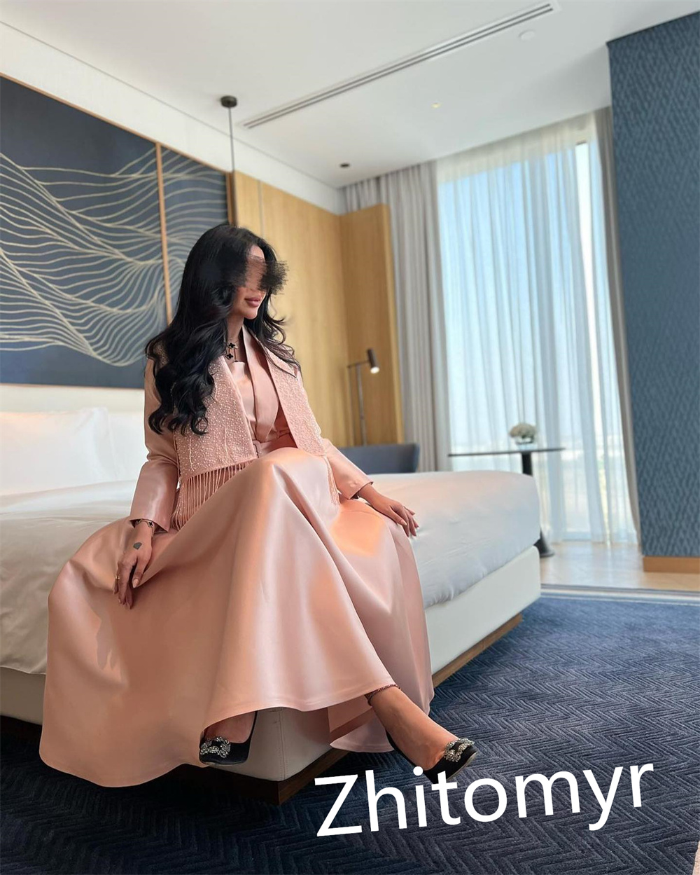 Customized Modern Style Formal Evening Square Collar Ball Gown Tassels Bespoke Occasion  Evening Dresses