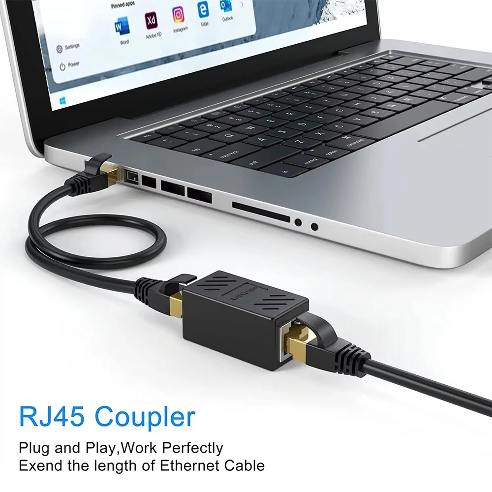Kebidumei RJ45 Acoplador Extensor de cabo de rede 1000Mbps CAT5 CAT6 Extensor de cabo Ethernet Ethernet LAN Adaptador de conector divisor