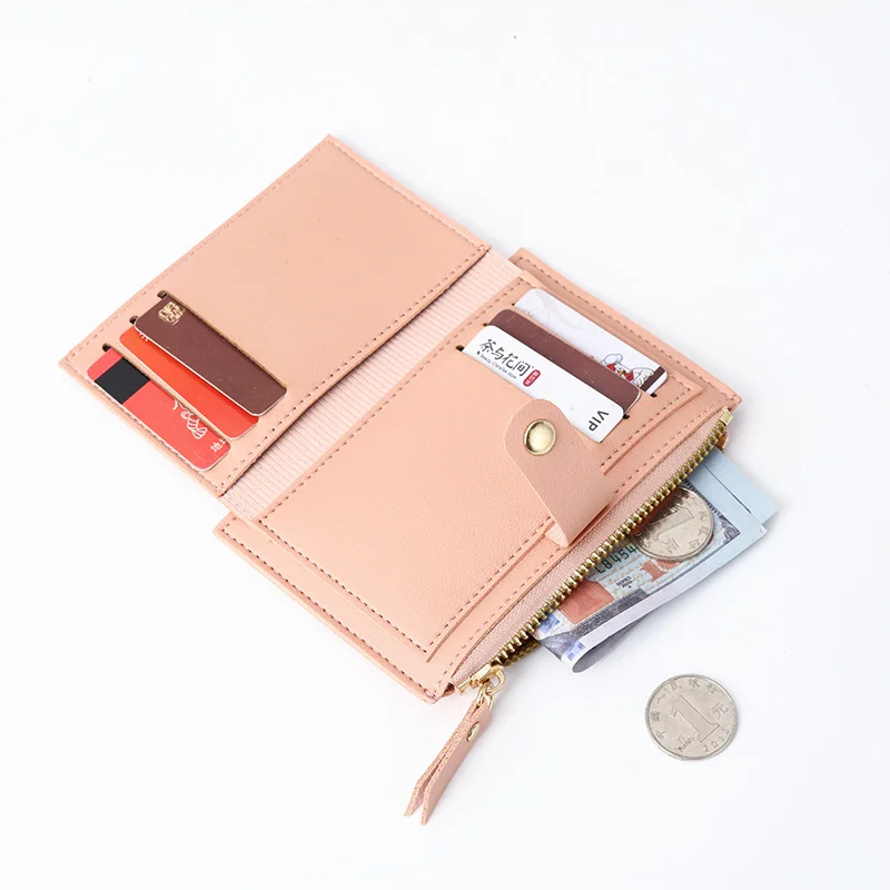 Ladies ultra-thin card package Korean coin purse zipper card package Candy-colored bus student bank card set US dollar package