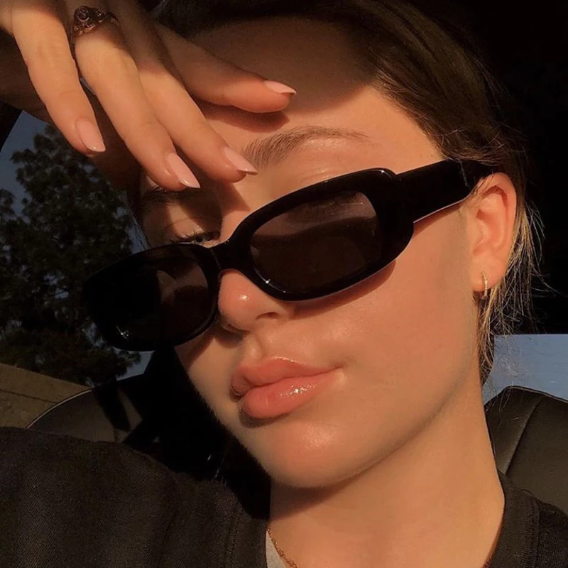 2022 nuevas gafas de sol cuadradas a la moda vintage, gafas de sol de diseño retro rectangular para mujer