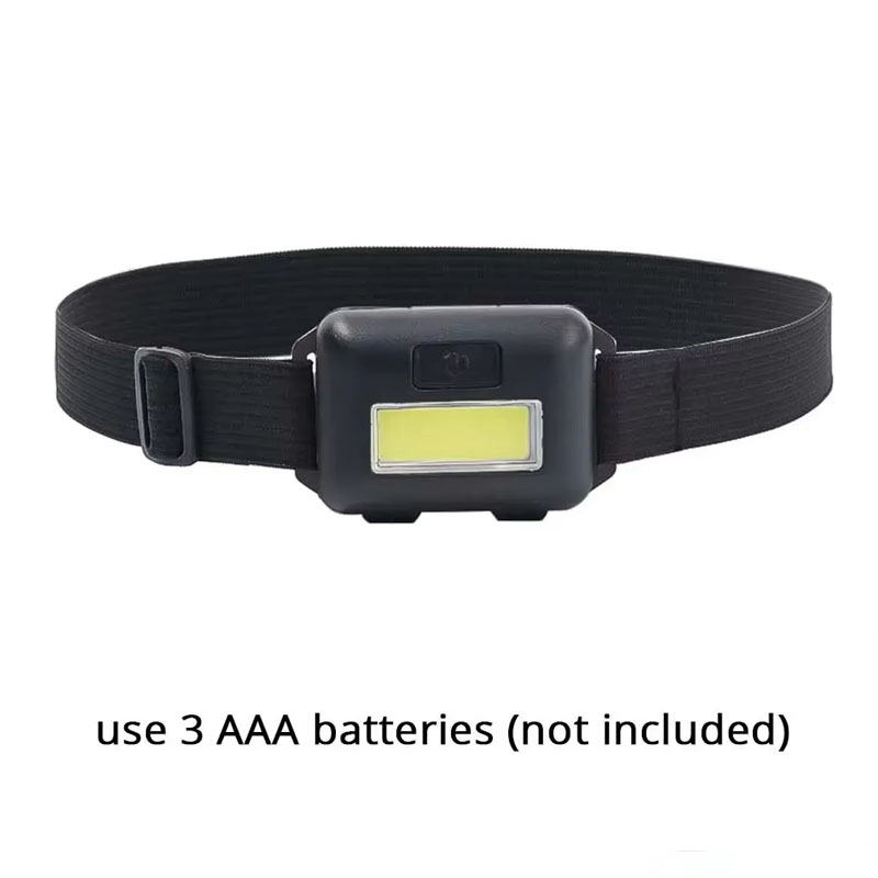 Mini COB Headlamp Super Bright Head Flashlight Outdoor Camping Fishing Head Flashlight, Portable Headlight Using AAA Batteries