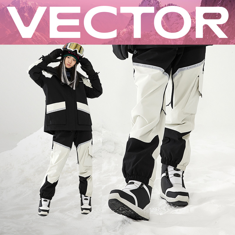 Calças de esqui impermeáveis e impermeáveis para mulheres, inverno, calças de neve quentes, splicing beam, alta qualidade