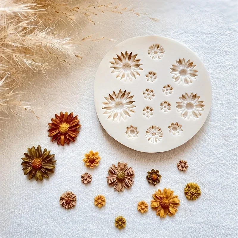 Molde de silicona para flores, molde de fundición para ramo, decoración artesanal, vela de resina de azúcar y Chocolate, herramientas artesanales, 1 ud.