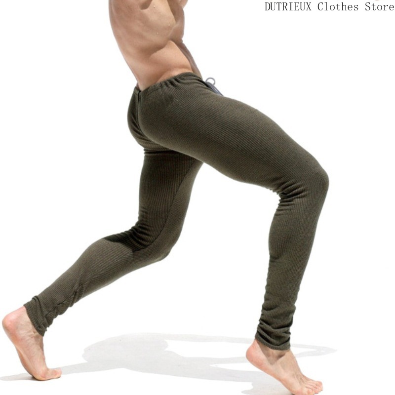 Calças de pé pequeno macias e confortáveis outono e inverno novas calças de malha elástica casual masculina calças de fitness elásticas de ajuste fino
