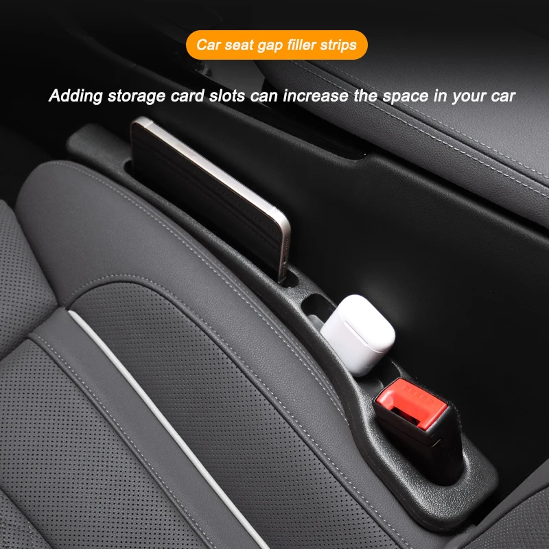 Tira de enchufe de costura lateral para asiento de coche, tira de relleno a prueba de fugas para todos los modelos de coche, billetera, soporte para teléfono, accesorios para coche, 2 uds.