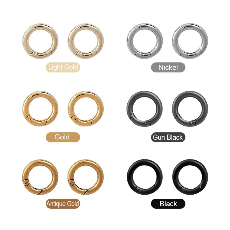 CRAZYSMITH O Ring Round Carabiner for Keychain Fob Clasp Connector Ring for Keychain Clip Strap Buckle Snap Hook Bag Accessories