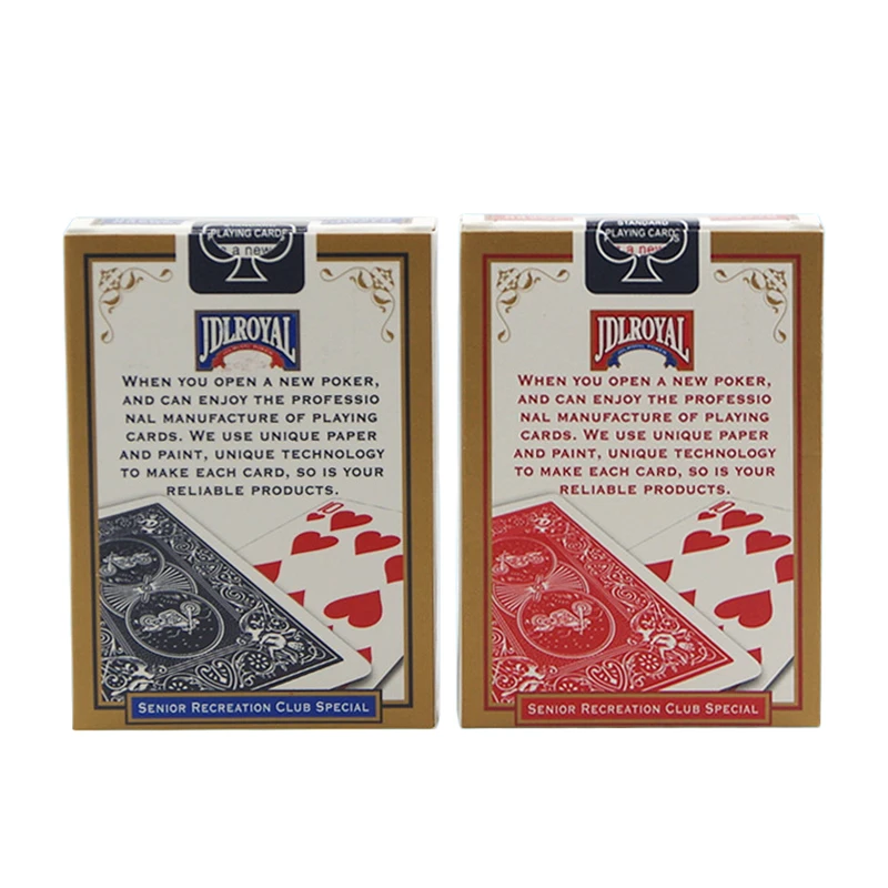 ใหม่ล่าสุด Jdlroyal โป๊กเกอร์สีแดง/สีฟ้าปกติเล่นไพ่มาตรฐานปิดผนึก Decks Magic Tricks โป๊กเกอร์เล่นไพ่ Magice Tricks GYH