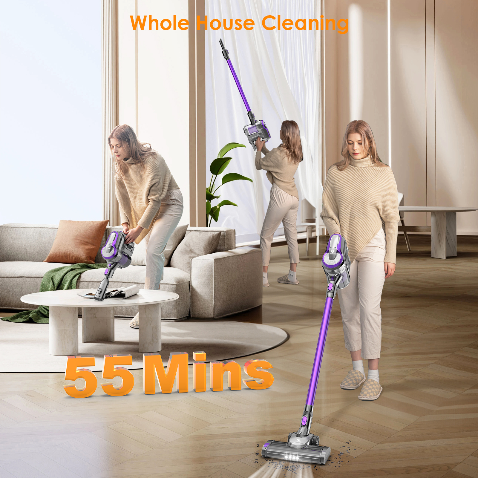 FixtFixer X6 25000Pa 250W Cordless Vacuum Cleaner Hand-held for Household Appliances, 55 Mins, 1.1L Dust Cup,Removable B