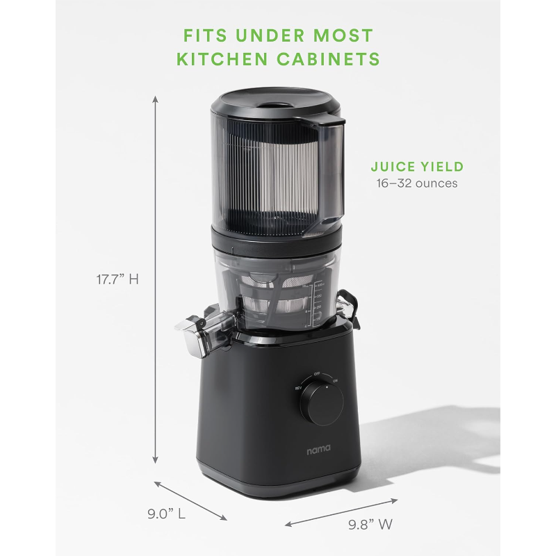 Nama J2 Cold Press Juicer  Zero Waste Masticating Juicer For More Juice, Less Pulp – Easy Cleanup & Assembly