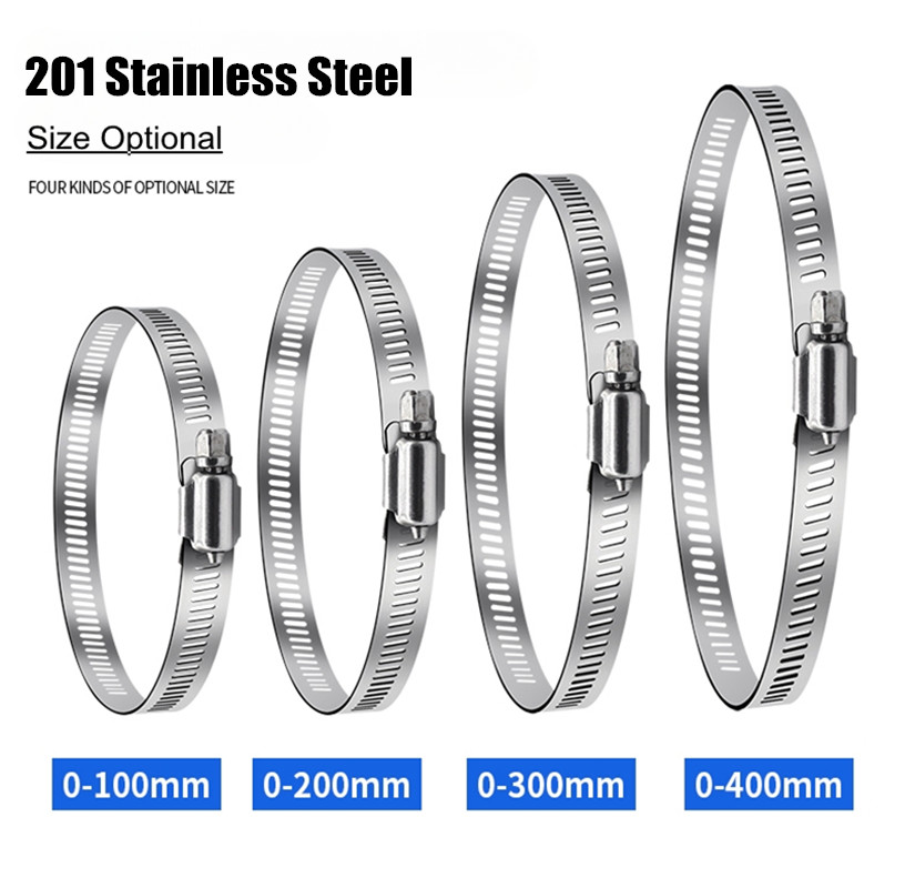 100/150/200/300/400 мм хомуты для шлангов из нержавеющей стали, регулируемый зажим для горла, червячный зажим, обруч, кабельная стяжка