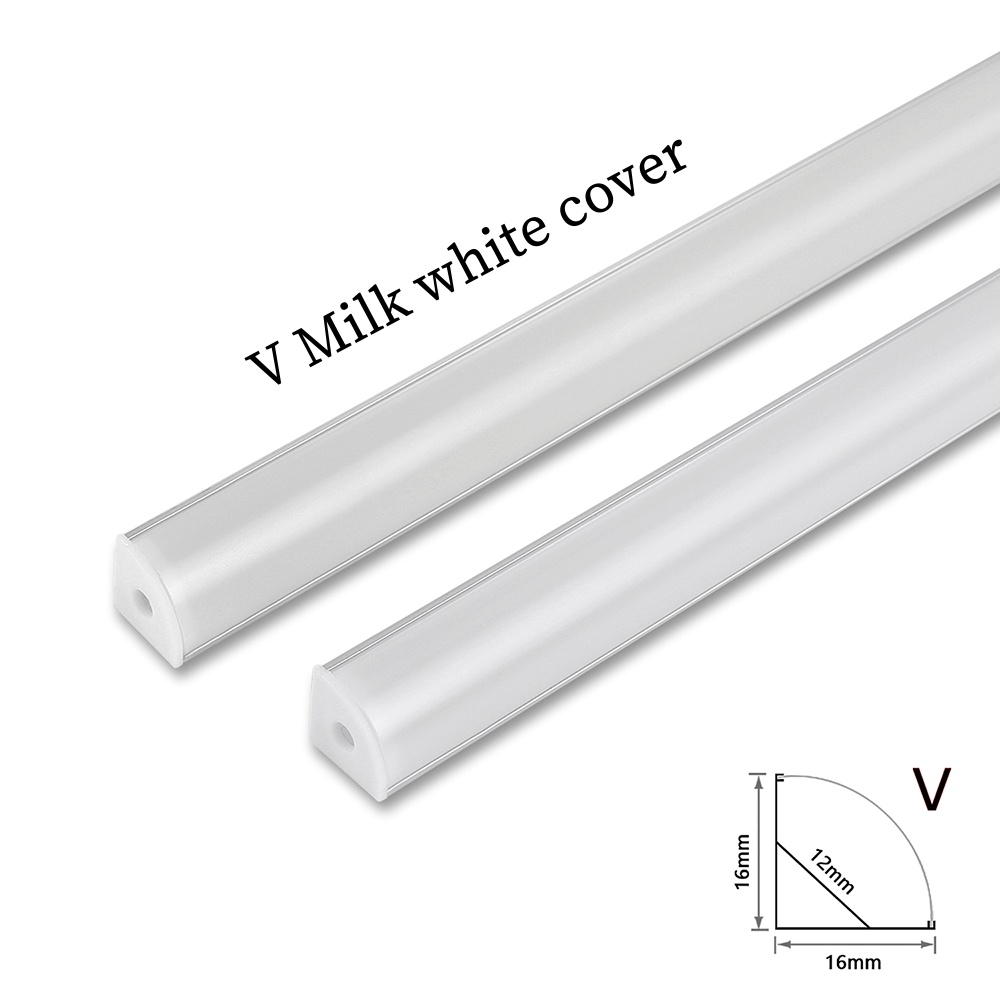 Kanał aluminiowy LED 0,5 M do taśmy LED 3528 5050 U/V wspornik zbiornika w kształcie mlecznej białej osłony/przezroczystej osłony profil aluminiowy led