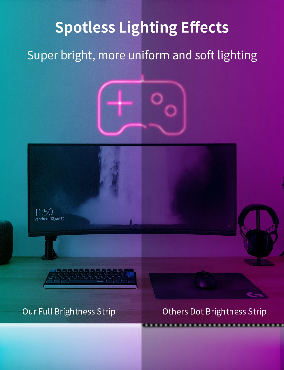 Smart App LED Strip Lights SMD 5050 RGB APP Remote Control Flexible Ribbon Diode Lamp Tape TV Backlights Game Room Home Decor