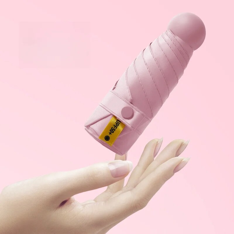 Parasol plano de protección solar para mujer, sombrilla de bolsillo, de doble uso, Anti-UV, para sol y lluvia, 50% de descuento