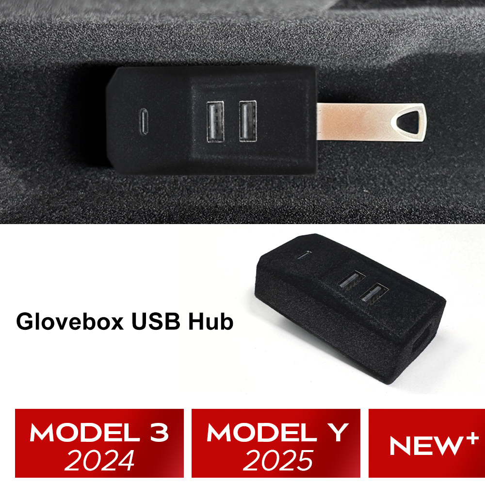 USB-концентратор Glovebox для Tesla New Model Y Launch Juniper 2025 Model 3 Highland 2024, разветвитель порта Type-C, док-станция для передачи данных