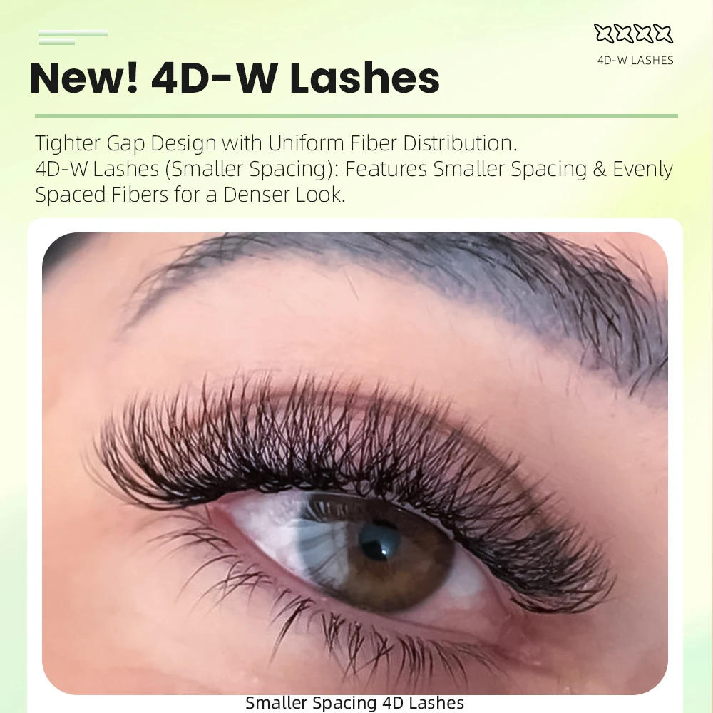 Yelix Smaller Spacing 4D W Shape Eyelash Extension Narrow 4D Lashes Natural Soft Premade Volume Fan Lashes Hand Premium Lashes