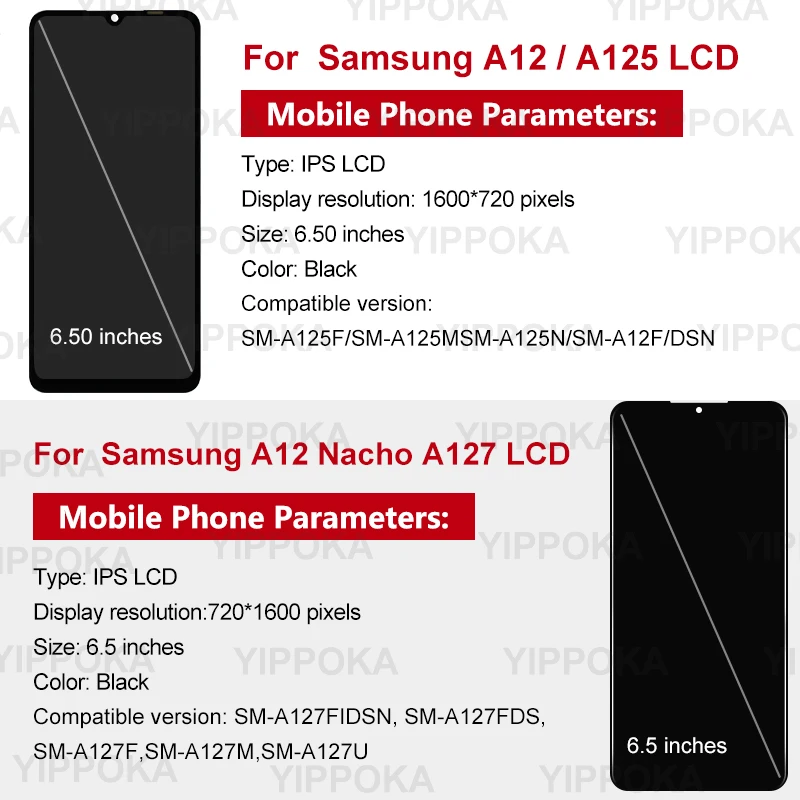 6.5 "wyświetlacz AAA wysokiej jakości do Samsung Galaxy A12 wyświetlacz LCD A12 ekran dotykowy A125 zespół Digitizer A127 A125F zamiennik LCD