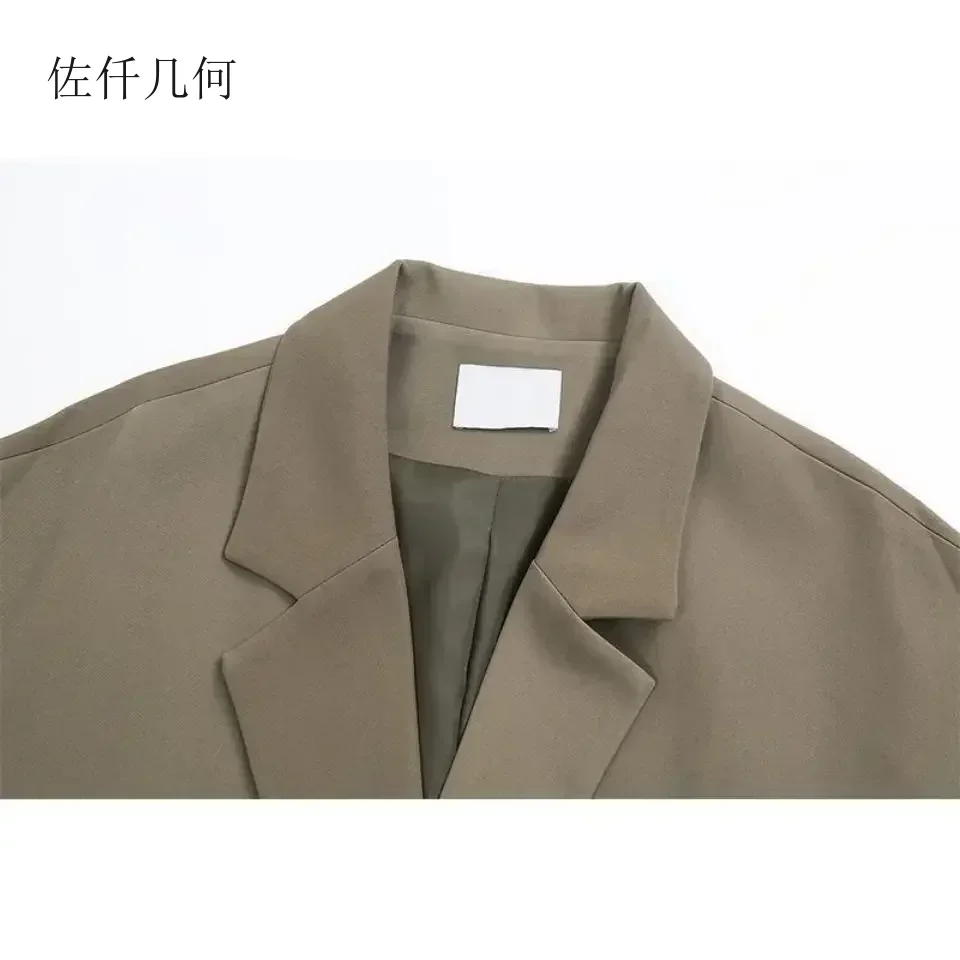 Blazer feminino primavera e outono 2024 nova moda coreano vintage terno jaqueta feminina blazers de grandes dimensões