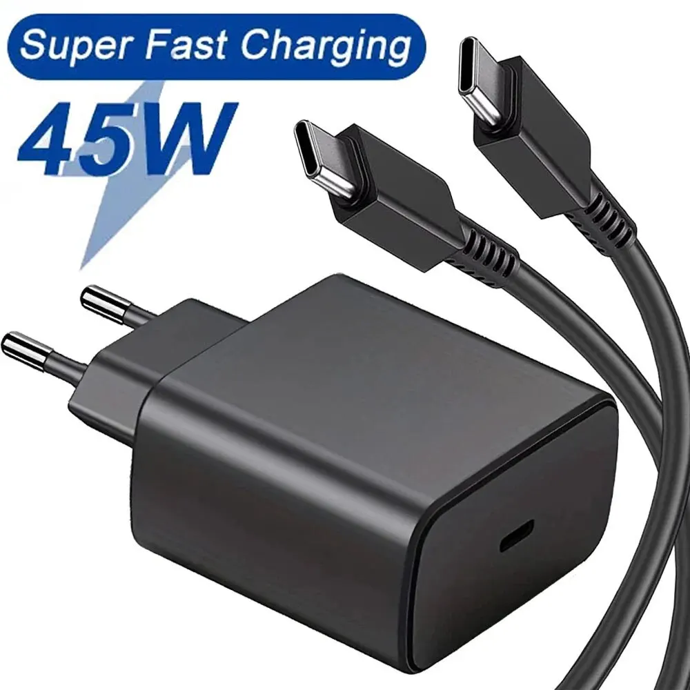 45W Schnellladegerät für Samsung USB C PD Quick Charge 3.0 Wandladung für Galaxy Plus Typ C Kabel Handy-Ladegerät