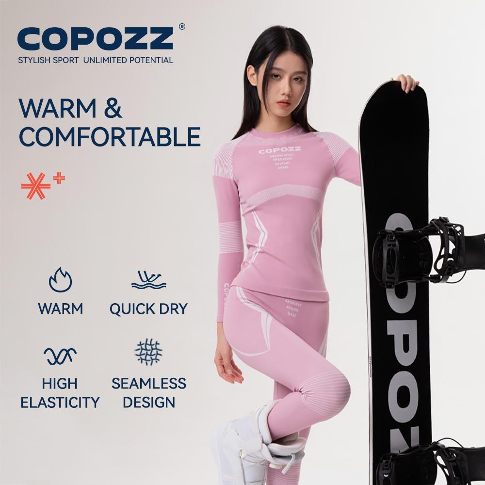 COPOZZ สกีฤดูหนาวชุดชั้นในชุดผู้ชายผู้หญิง Sweatwicking Breathable ด่วนแห้งชุดสกี Thermo ชุดชั้นในยาว Johns