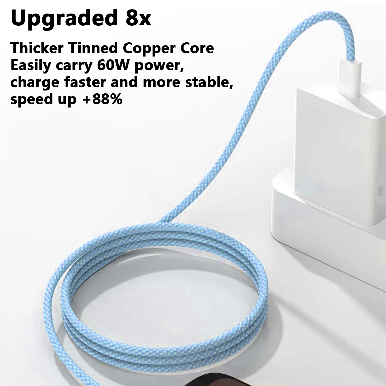 USB-C ถึงประเภท C สีสําหรับ PD 60W Apple iPhone 15 Fast CHARGING สําหรับ Samsung Huawei Xiaomi ประเภท C ทอผ้าสายอุปกรณ์เสริม