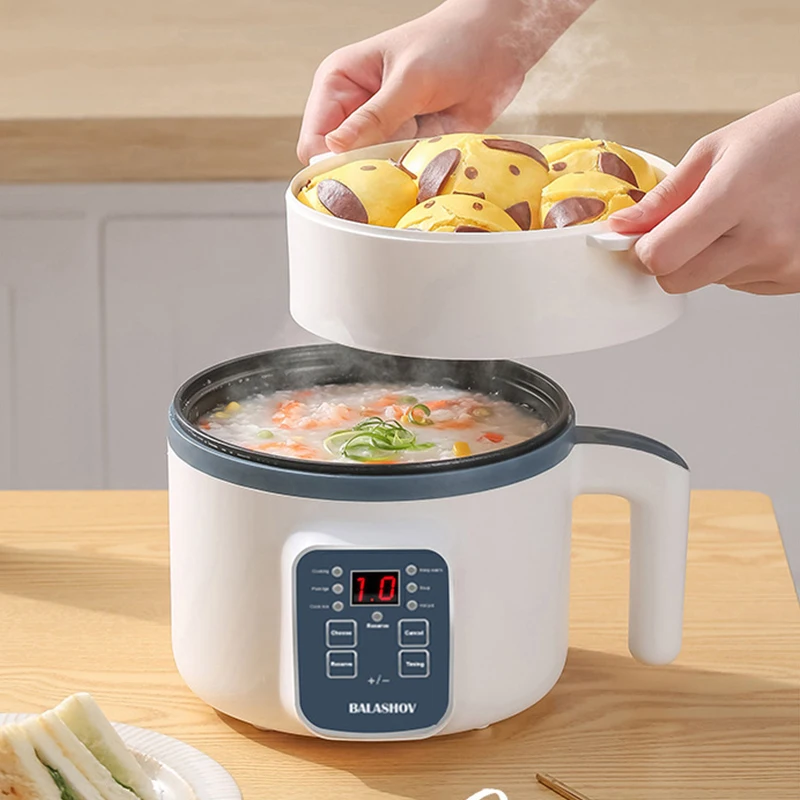 1.7L หม้อหุงข้าวไฟฟ้า SINGLE Double Layer 220V หม้อหุงข้าว Non-Stick Smart Mechanical MultiCooker หม้อข้าวนึ่งสําหรับ Home
