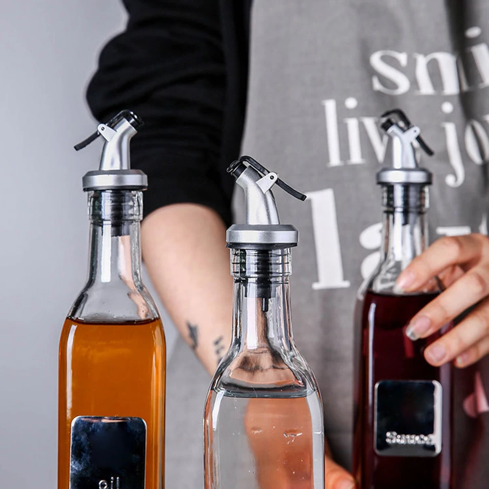 3 個シルバースプレーペイントオイルボトルプラグプラスチックオイルボトルプラグ醤油酢ボトルプラグオイル注ぎノズル