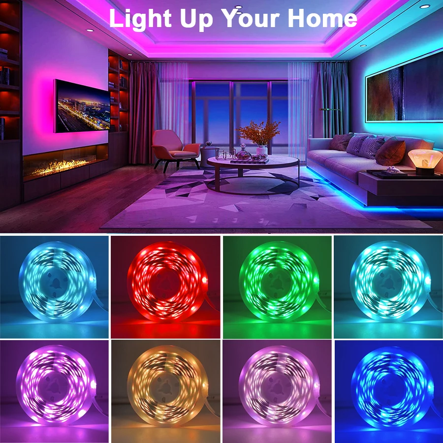 Strisce luminose a LED Sincronizzazione musicale Luci a LED per stanza con controllo APP, luci a nastro flessibili per retroilluminazione TV per decorazioni per feste in casa