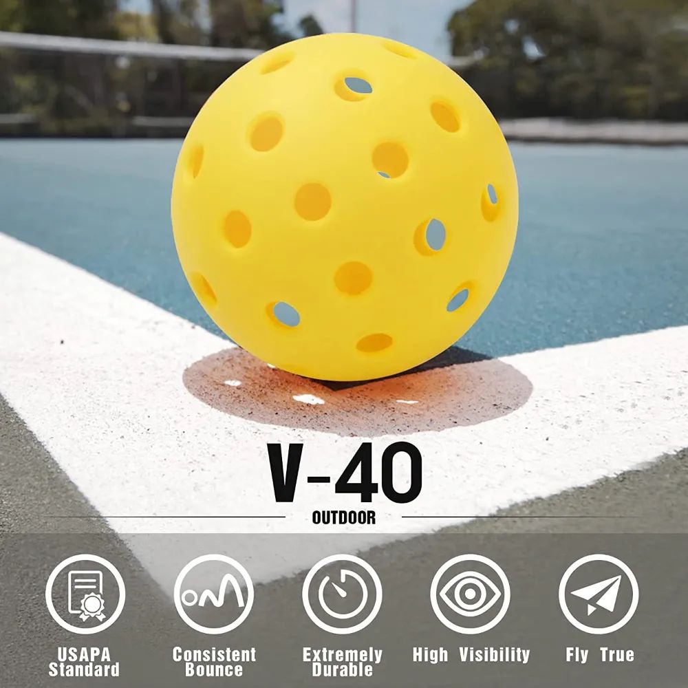 Pickleball 74mm durável 40 furos ao ar livre 6/12/24 pçs pickleballs 26g ao ar livre para competição pickleball pacotes de pickleballs