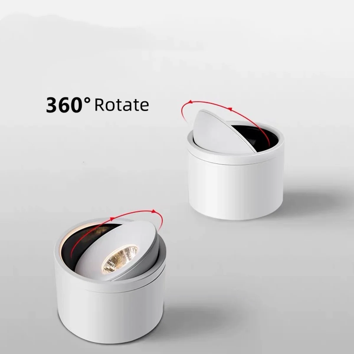 Thay Đổi Độ Sáng LED Downlight Trần Ánh Sáng Bề Mặt Được Gắn AC110V 220V 7W 10W 12W Trong Nhà Màu Trắng/Đen trần Đèn Xoay COB Tại Chỗ