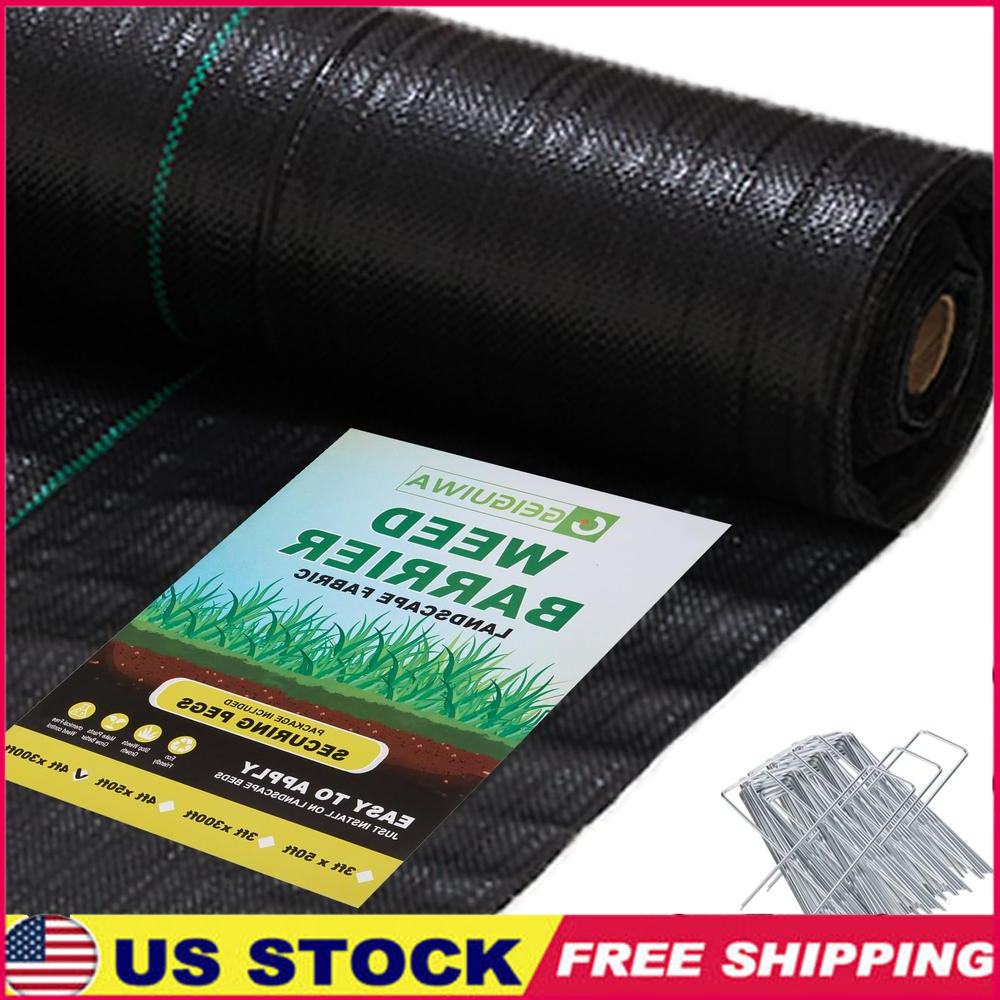 Heavy Duty Weed Barrier Fabric 4ft x 300ft Eco-Friendly Landscape Cloth Garden Weed Control and Soil Protection