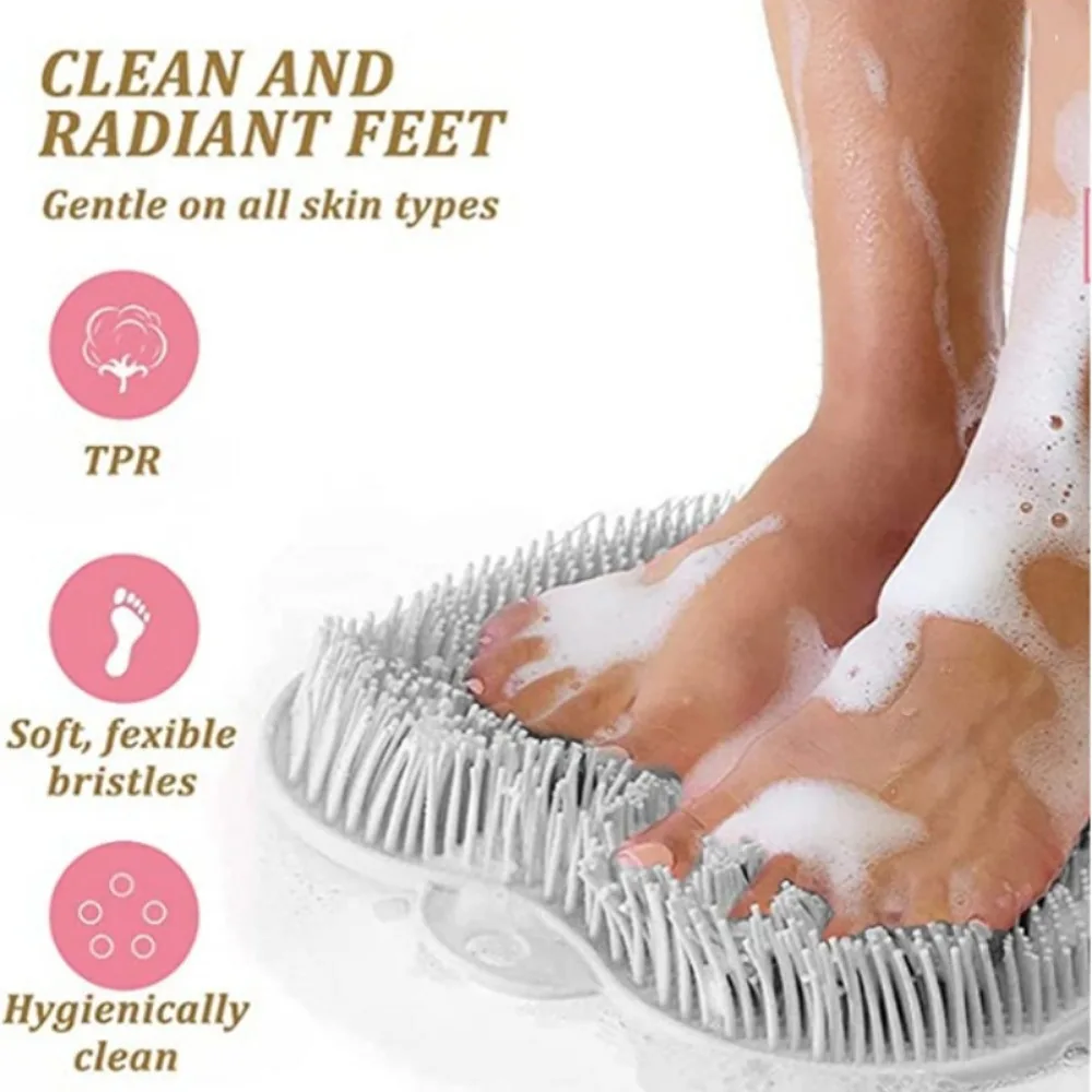 ฝักบัวเท้ากลับ Scrubber ซิลิโคนนวดอาบน้ํา Pad นวดเบาะแปรงดูดถ้วยล้างเท้า Exfoliating แปรง