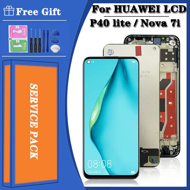 6,4 "Neue P40 Lite LCD Für Huawei Nova 7i JNY-LX2 LCD display P40 Lite JNY-L21 JNY-TL10 LCD Display Touch screen Montage