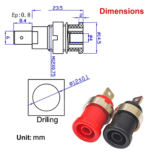 Painel Feminino Mount Banana Soquete, Binding Post Adaptador, 4 milímetros Banana Plug Connector, 12pcs