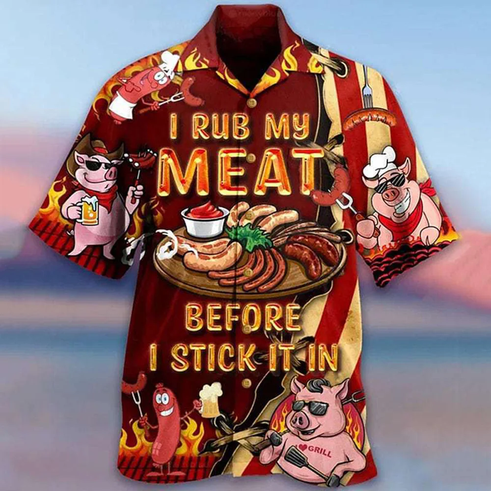 2024 nuova camicia da spiaggia da uomo estiva Cartoon Fruit colletto cubano stampato in 3D manica corta Top da vacanza hawaiano di grandi dimensioni a prezzi accessibili