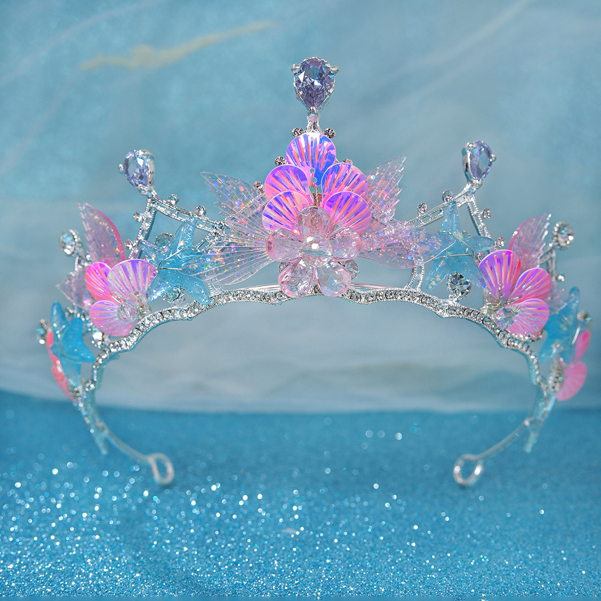 เปลือกหอยสีปาร์ตี้มงกุฎแถบคาดศีรษะ Mermaid TAIL หมวก Photo Props สําหรับสาววันเกิด PARTY Mermaid อุปกรณ์เสริมผม