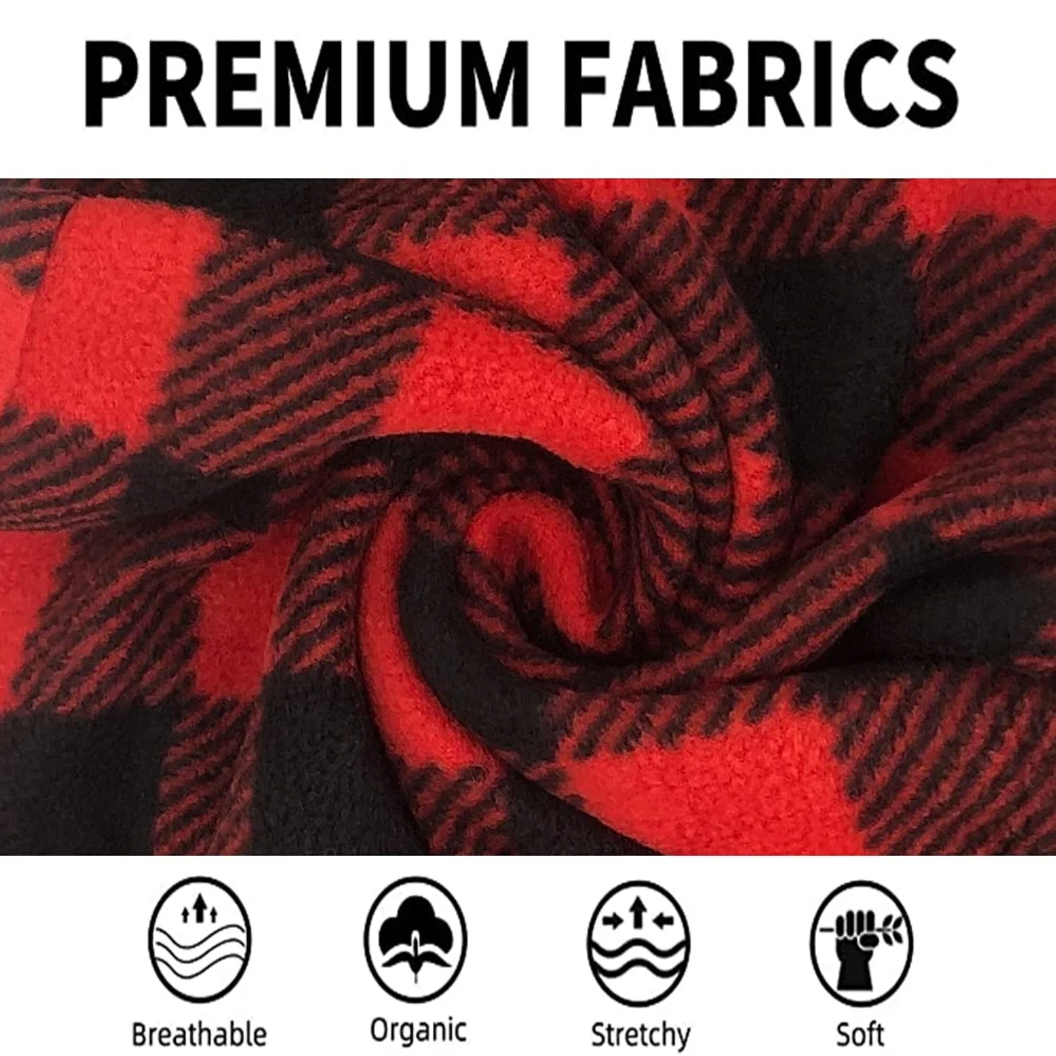 Weihnachts-Pyjamahose für Herren, Winterhose, Fleece, Lounge-Nachtwäsche, leichte karierte PJ-Hose mit Taschen, Mikrofleece