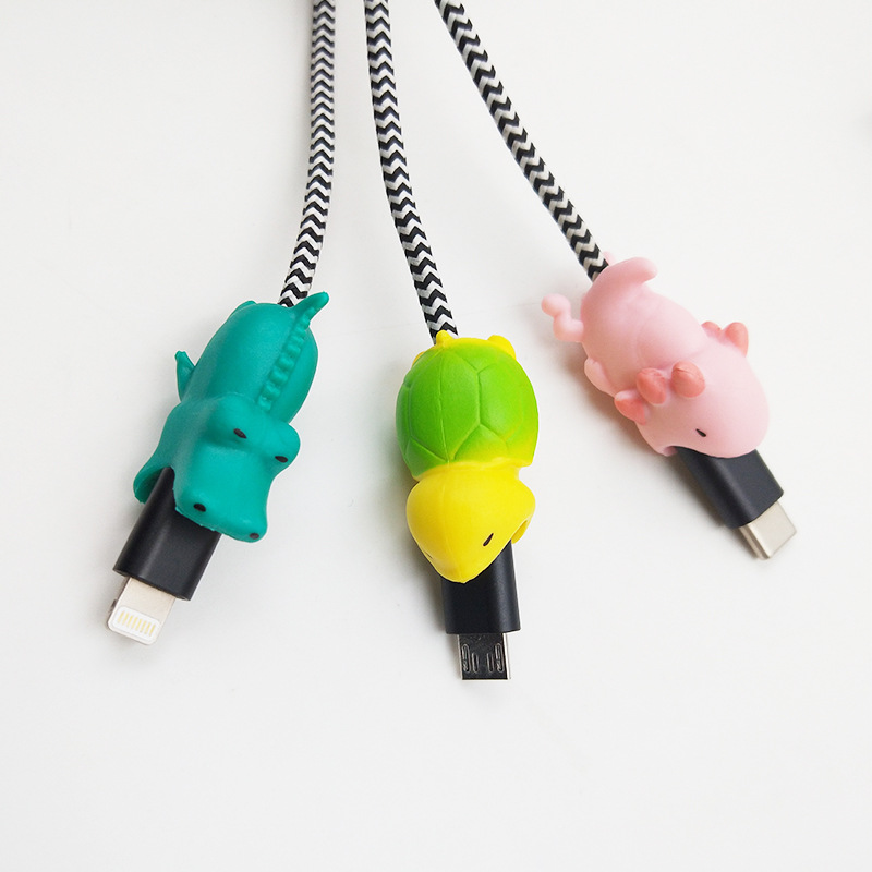 Cartoon Animal Data Cable Protective Cover Mobile Phone Charging Cable Protective Anti-Breaking Wire Winder Cable Organizer